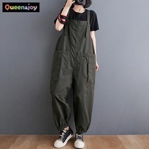 퀸앤조이 꾸러기 빅포켓 오버핏 멜빵바지