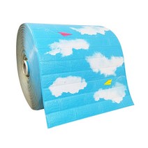 접착식파벽돌 DIY 3D 월 스티커 벽지 셀프 접착 폼 소프트 룸 홈 데코 방수 곰팡이 방지 아이 침실용, 18 Cloud Blue Sky_01 70cmX1m