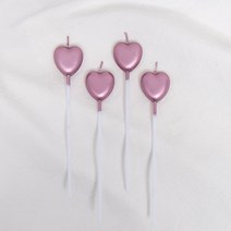 글리터 막대 하트 메탈릭 생일초 파티 케이크 특이한 이쁜 초, 로즈골드