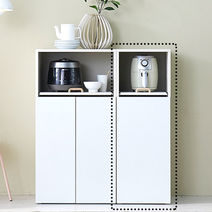 사무실정수기탕비장 커피머신레일다이 슬라이딩키친장, 화이트