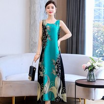 동남아 여행룩 바캉스 휴양지 원피스 20 색 여름 긴 드레스 여성을 위한 느슨한 옷 일상 캐주얼 o넥 우아