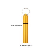 1PC 알루미늄 바느질 바늘 홀더 수납함 튜브 케이스 가죽 자 수 수선 컨테이너 키 체인 의학 상자, [02] gold 90mm