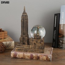 DFMEI 크리에이티브 에펠탑 크리스탈 볼 모형 진자 빈티지 발광 홈 인테리어 진자, 골드, 8.5*15.5*24cm