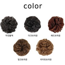 SD 업스타일 만두머리 댕고머리 여름가발 여성 똥머리, 자연블랙