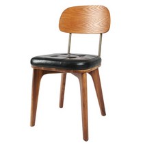 가죽식탁의자 카페의자 고급 인테리어 의자 북유럽 스타일 연철 카페 식당 의자 단단한 목재 가정용 가구, 06 black D