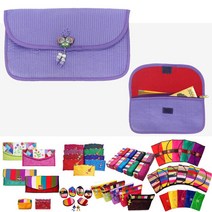 파앤카코리아-국내산 OK 보라 누비 지폐 통장지갑