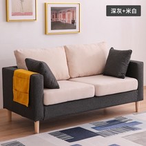 북유럽 심플패브릭소파 거실 옷가게 더블 룸 작은 집 3인 소파베드, 더블 1.23m (배송 + 탈착식 및 세척 가능 + 베, 다크 그레이 베이지