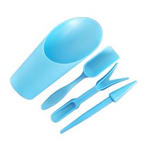 4pcs 정원 재배자 키트 파종 삽 스코프 버킷 스푼 다육 식물 묘목 도구 분재 비료 드릴링 장치 DIY 액세서리, 푸른