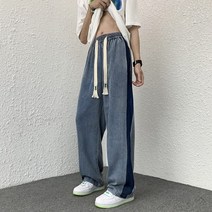 남성 와이드 조거 바지 빅사이즈 힙합 카고 팬츠 여름 새 청 패션 느슨한 스트레이트 캐주얼 진 패치 워크 포켓 카우보이 스트리트 빈티지