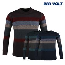 [럭스골프] 레드볼트 라운드 배색 니트 스웨터 RM20A446