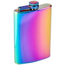 Top Shelf Flasks 스테인리스 스틸 힙 플라스크 다양한 색상 위스키병 237ml 블랙, Black, 8oz