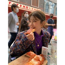멀티 컬러 파워숄더 루즈핏 하프 자켓 대행사 이보영 자켓 코트 패션