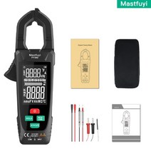후크메타 클램프미터 누전테스터기 fy382 smart clamp meter true rms 9999 counts digital multimeter temperature lcd, 검은색