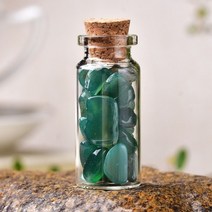 홈 인테리어 1 pc 천연 크리스탈 유리 병 홈 장식 치유 돌 자연 광택 돌 행운의 병, 80x22mm, 녹색 마노
