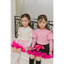 [아동] 포인트 골지티 ( 2col / 5-13호 ) 봄 여아 퍼프 티셔츠