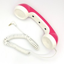 네네폰 스마트폰 수화기 SF코팅 부드러운 그립감 엽기 전화기 3.5파이 이어폰 전자파방지 헤드셋, 신형네네폰 핑크