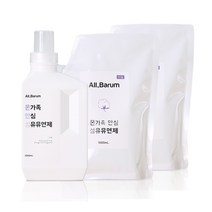 올바름 아기안심 구연산 섬유유연제 유아세제 1L + 리필 1L 2개, 무향