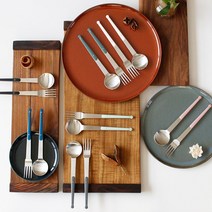 예쁜 디저트 스푼 포크 손님 초대상 다과상 커트러리, 스푼-블랙, 스푼-블랙