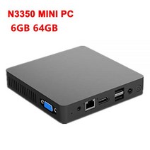 미니 PC 팬리스 인텔 셀러론 N3350 윈도우즈 10 6GB RAM 64GB ROM 128GB SSD 1000M LAN WiFi BT40 VGA 데스크탑 컴퓨터, 해외공급사, Intel Celeron N3350 + AU, 6G 64G add 512GB SSD