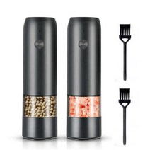 곡물분쇄기 가정용 제분기 고춧가루 한약재 대형 분쇄기 전기 소금과 후추 밀, 2pcs 블랙