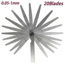 갭자 17/20 블레이드 필러 게이지 메트릭 갭 0.021.00mm 측정 모토 엔진 밸브 조정 오토바이 액세서리, CHINA, 20