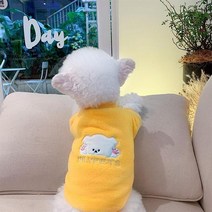 귀여운 곰 개 옷 만화 플러스 양털 애완 동물 강아지 후드 풀오버 작은 중형 스웨터 따뜻한 요크셔테리어, [06] XXL, [02] Yellow