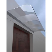 창문 현관문 테라스 발코니 처마 빗물 받이 막이 어닝 가리개 처마차양, R 400x1000 반투명(파사드 설치)