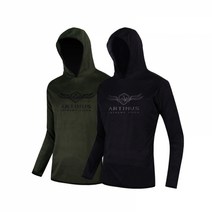 아티누스 AT-576 플리스 후드 티셔츠 낚시복 경량 동계티 남녀공용, L, 카키