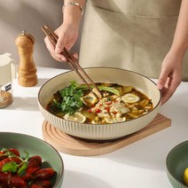 대용량접시 먹방 파티 점보사이즈 음식담기 킹크랩, 12인치 대형 국그릇(흰색) (8-10인용)
