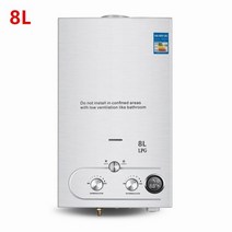 물탱크없는온수기 6L/8L/10L/12L/16L/18L LPG 온수기 프로판 가스 Tankless 스테인레스 인스턴트 보일러 36, 03 8L