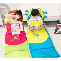 레드호호 사계절용 키즈 주니어 캠핑침낭, 기장추가 옐로우