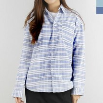 [리더] 리더 체크셔츠 봄 여자남방 블라우스 코디 봄 기본 데일리 여성상의 여자상의 여자블라우스 여성블라우스 블라우스, 연카키L