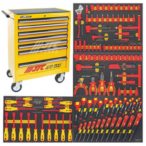 JTC-I4115S 공구함+절연공구세트 4단 115pcs 전기차 천일공구사 자동차특수공구