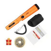 금속탐지기 휴대용 방수 보물찾기 해변 철근 금 탐지기tc-110 속 360 포지셔닝 막대 ip68 정확한 소리 진동 알람 무료 선물, 주황색