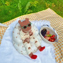 아기 풍선 소파 시트 어린이 목욕 풍선 쿠션 휴대용 아기 쿠션 아기 의자, 곰 머리