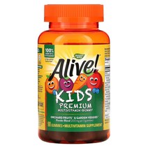Natures Way Alive! 어린이용 프리미엄 종합비타민 체리 오렌지 및 포도 맛 구미젤리 90개, 90 개