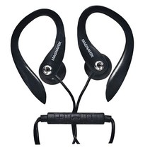 Magnavox MHP4854-BK 마이크 포함 이어후크 이어버드 블랙 및 화이트 가능 | 마이크가 있는 이어버드 매우 가치 컴포트 스테레오 내구성 고무 케이블 666742