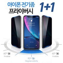 그레이모바일 아이폰 전기종 사생활 보호 풀커버 강화유리 프라이버시 필름 2매, 2매입