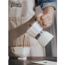 Bincoo 모카 포트1컵 2컵 삼발이 사발이 전기 버너, 로즈 레드 300ml  여과지 100장 발송