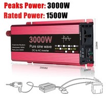 1000 1600 2200 3000w 봉우리 파워 자동차가정용 디지털 디스플레이 변환기 DC 12v 24v AC 220v 순수 사인파 인버터, 60헤르츠 3000w 12v-110v