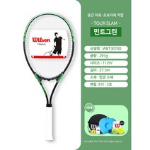 윌슨 테니스 라켓 시리즈 초경량 장비 용품 초보자 입문용 테린이 남녀 공용 최상 그립감, 민트그린