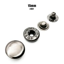 불박기 가죽 공예 불박 도장 기계 제작 인쇄 25 세트 #655 #633 #831 #201 금속 재봉 없음 스냅 패스너 버튼 프레스 포퍼 스터드 가방 의류 재킷 코트 수리 4 색, 831 15mm gun black