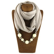 여자 패션 neckerchief 링 스카프 목걸이 비즈 솔리드 컬러 쥬얼리 목도리