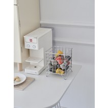 JUSEN ins 중고풍 철예 캡슐 커피 수납대 대용량 수납 바구니 탁자 잡동사니 수납함 수납 바구니 캡슐보관함, 실버 캡슐 커피 수납