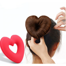 하트 당고 똥머리 올림 짧은 긴 단발머리 밴드 도넛링 스펀지, 블루