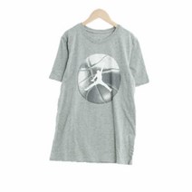 조던스포츠 그레이 면 프린팅티셔츠 여자 7418