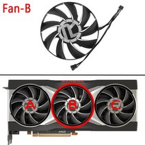 ASROCK AMD Radeon RX 6800/6800XT/6900XT 16G 그래픽 비디오 카드 냉각 팬용 80MM AUB0812VD-00 GPU 쿨러, 02 Fan B