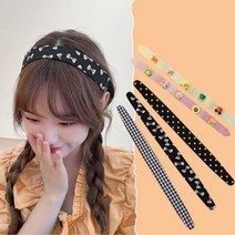 FANSDA 벨크로 세안용 찍찍이 헤어밴드 앞머리 고정 패드 잔머리 정리, 캐릭터 노랑찍직이