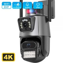 감시카메라 cctv 베이비 캠 mp 4K IP 카메라 야외 와이파이 PTZ 듀얼 렌즈 스크린 자동 추적 방수 보안 비디오 감시 라이트 알람, 4MP NO SD Card_CHINA | AU 플러그