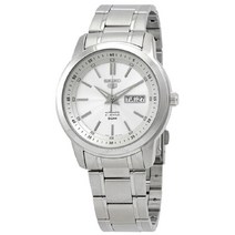 정품/Seiko 5 Automatic White Dial Mens Watch/SNKM83K1